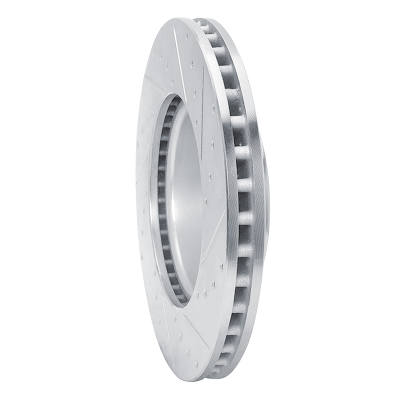 Cadillac CT6 Brake Rotor (1) - Front Left - R1 Concepts - Drilled & Slotted - Silver - `14-`20